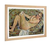 Big Box Art Framed Print of Suzanne Valadon Reclining Nude Design | Wall Art Picture | Home Decor for Kitchen, Living, Dining Room, Bedroom, Hallway, Office, Oak, A2 / 24.5x18 Inch / 62x45cm