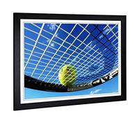 Big Box Art Framed Print of Tennis Ball Design | Wall Art Picture | Home Decor for Kitchen, Living, Dining Room, Lounge, Bedroom, Hallway, Office, Black, A2 / 24.5x18 Inch / 62x45cm