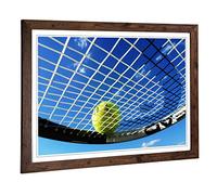 Big Box Art Framed Print of Tennis Ball Design | Wall Art Picture | Home Decor for Kitchen, Living, Dining Room, Lounge, Bedroom, Hallway, Office, Walnut, A2 / 24.5x18 Inch / 62x45cm