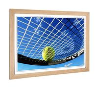 Big Box Art Framed Print of Tennis Ball Design | Wall Art Picture | Home Decor for Kitchen, Living, Dining Room, Lounge, Bedroom, Hallway, Office, Oak, A2 / 24.5x18 Inch / 62x45cm