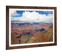 Big Box Art Framed Print of The Grand Canyon Mountain Landscape (1) Design | Wall Art Picture | Home Decor for Kitchen, Living Room, Bedroom, Hallway, Walnut, A2 / 24.5x18 Inch / 62x45cm