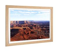 Big Box Art Framed Print of The Grand Canyon Mountain Landscape (2) Design | Wall Art Picture | Home Decor for Kitchen, Living Room, Bedroom, Hallway, Oak, A2 / 24.5x18 Inch / 62x45cm