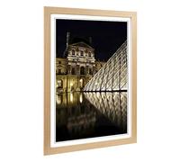 Big Box Art Framed Print of The Louvre Pyramid Paris France 2 Design | Wall Art Picture | Home Decor for Kitchen, Living Room, Bedroom, Hallway, Oak, A2 / 24.5x18 Inch / 62x45cm
