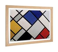 Big Box Art Framed Print of Theo Van Doesburg Contra Composition Design | Wall Art Picture | Home Decor for Kitchen, Living Room, Bedroom, Hallway, Oak, A2 / 24.5x18 Inch / 62x45cm