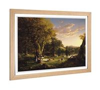 Big Box Art Framed Print of Thomas Cole The Pic Nic Design | Wall Art Picture | Home Decor for Kitchen, Living, Dining Room, Bedroom, Hallway, Office, Oak, A2 / 24.5x18 Inch / 62x45cm