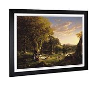 Big Box Art Framed Print of Thomas Cole The Pic Nic Design | Wall Art Picture | Home Decor for Kitchen, Living, Dining Room, Bedroom, Hallway, Office, Black, A2 / 24.5x18 Inch / 62x45cm