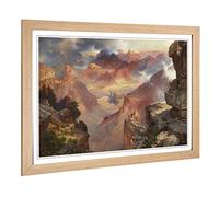 Big Box Art Framed Print of Thomas Moran Grand Canyon of Arizona Design | Wall Art Picture | Home Decor for Kitchen, Living Room, Bedroom, Hallway, Oak, A2 / 24.5x18 Inch / 62x45cm
