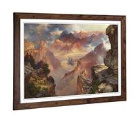 Big Box Art Framed Print of Thomas Moran Grand Canyon of Arizona Design | Wall Art Picture | Home Decor for Kitchen, Living Room, Bedroom, Hallway, Walnut, A2 / 24.5x18 Inch / 62x45cm