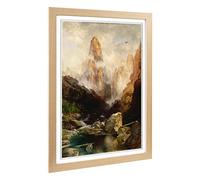 Big Box Art Framed Print of Thomas Moran Mist in Kanab Canyon Utah Design | Wall Art Picture | Home Decor for Kitchen, Living Room, Bedroom, Hallway, Oak, A2 / 24.5x18 Inch / 62x45cm