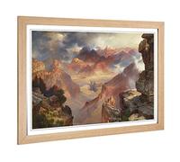 Big Box Art Framed Print of Thomas Moran Rocky Landscape Design | Wall Art Picture | Home Decor for Kitchen, Living, Dining Room, Bedroom, Hallway, Office, Oak, A2 / 24.5x18 Inch / 62x45cm