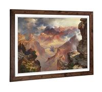 Big Box Art Framed Print of Thomas Moran Rocky Landscape Design | Wall Art Picture | Home Decor for Kitchen, Living, Dining Room, Bedroom, Hallway, Office, Walnut, A2 / 24.5x18 Inch / 62x45cm