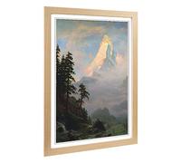 Big Box Art Framed Print of Thomas Moran Rocky Mountain Design | Wall Art Picture | Home Decor for Kitchen, Living, Dining Room, Bedroom, Hallway, Office, Oak, A2 / 24.5x18 Inch / 62x45cm