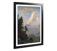 Big Box Art Framed Print of Thomas Moran Rocky Mountain Design | Wall Art Picture | Home Decor for Kitchen, Living, Dining Room, Bedroom, Hallway, Office, Black, A2 / 24.5x18 Inch / 62x45cm