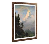 Big Box Art Framed Print of Thomas Moran Rocky Mountain Design | Wall Art Picture | Home Decor for Kitchen, Living, Dining Room, Bedroom, Hallway, Office, Walnut, A2 / 24.5x18 Inch / 62x45cm