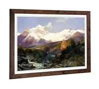 Big Box Art Framed Print of Thomas Moran Teton Range Design | Wall Art Picture | Home Decor for Kitchen, Living, Dining Room, Bedroom, Hallway, Office, Walnut, A2 / 24.5x18 Inch / 62x45cm