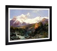 Big Box Art Framed Print of Thomas Moran Teton Range Design | Wall Art Picture | Home Decor for Kitchen, Living, Dining Room, Bedroom, Hallway, Office, Black, A2 / 24.5x18 Inch / 62x45cm