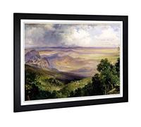 Big Box Art Framed Print of Thomas Moran Valley of Cuernavaca Design | Wall Art Picture | Home Decor for Kitchen, Living Room, Bedroom, Hallway, Black, A2 / 24.5x18 Inch / 62x45cm