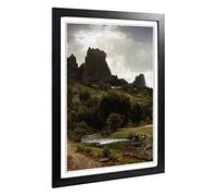 Big Box Art Framed Print of Thomas Worthington Whittredge Summer Pastorale Design | Wall Art Picture| Home Decor for Kitchen, Living Room, Bedroom, Hallway, Black, A2 / 24.5x18 Inch / 62x45cm