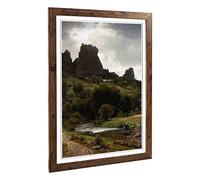 Big Box Art Framed Print of Thomas Worthington Whittredge Summer Pastorale Design | Wall Art Picture| Home Decor for Kitchen, Living Room, Bedroom, Hallway, Walnut, A2 / 24.5x18 Inch / 62x45cm