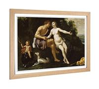 Big Box Art Framed Print of Titian Venus and Adonis Design | Wall Art Picture | Home Decor for Kitchen, Living, Dining Room, Bedroom, Hallway, Office, Oak, A2 / 24.5x18 Inch / 62x45cm