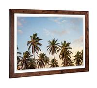 Big Box Art Framed Print of Tropical Palm Trees Design | Wall Art Picture | Home Decor for Kitchen, Living, Dining Room, Lounge, Bedroom, Hallway, Office, Walnut, A2 / 24.5x18 Inch / 62x45cm