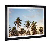 Big Box Art Framed Print of Tropical Palm Trees Design | Wall Art Picture | Home Decor for Kitchen, Living, Dining Room, Lounge, Bedroom, Hallway, Office, Black, A2 / 24.5x18 Inch / 62x45cm