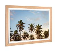Big Box Art Framed Print of Tropical Palm Trees Design | Wall Art Picture | Home Decor for Kitchen, Living, Dining Room, Lounge, Bedroom, Hallway, Office, Oak, A2 / 24.5x18 Inch / 62x45cm