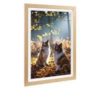 Big Box Art Framed Print of Two Rough Collie Dogs Design | Wall Art Picture | Home Decor for Kitchen, Living, Dining Room, Lounge, Bedroom, Hallway, Office, Oak, A2 / 24.5x18 Inch / 62x45cm