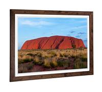 Big Box Art Framed Print of Uluru Ayers Rock Australia Design | Wall Art Picture | Home Decor for Kitchen, Living, Dining Room, Bedroom, Hallway, Office, Walnut, A2 / 24.5x18 Inch / 62x45cm