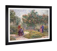 Big Box Art Framed Print of Vincent Van Gogh Garden with Courting Couples Design | Wall Art Picture| Home Decor for Kitchen, Living Room, Bedroom, Hallway, Black, A2 / 24.5x18 Inch / 62x45cm