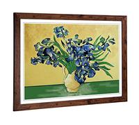 Big Box Art Framed Print of Vincent Van Gogh Iris Irises Flowers (2) Design | Wall Art Picture | Home Decor for Kitchen, Living Room, Bedroom, Hallway, Walnut, A2 / 24.5x18 Inch / 62x45cm
