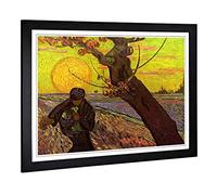 Big Box Art Framed Print of Vincent Van Gogh Sower Design | Wall Art Picture | Home Decor for Kitchen, Living, Dining Room, Lounge, Bedroom, Hallway, Office, Black, A2 / 24.5x18 Inch / 62x45cm