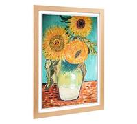 Big Box Art Framed Print of Vincent Van Gogh Sunflowers (2) Design | Wall Art Picture | Home Decor for Kitchen, Living Room, Bedroom, Hallway, Oak, A2 / 24.5x18 Inch / 62x45cm