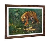 Big Box Art Framed Print of Vintage Knight. Charles R. Tiger & Cobra Design | Wall Art Picture | Home Decor for Kitchen, Living Room, Bedroom, Hallway, Walnut, A2 / 24.5x18 Inch / 62x45cm
