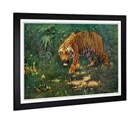 Big Box Art Framed Print of Vintage Knight. Charles R. Tiger & Cobra Design | Wall Art Picture | Home Decor for Kitchen, Living Room, Bedroom, Hallway, Black, A2 / 24.5x18 Inch / 62x45cm