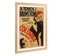 Big Box Art Framed Print of Vintage WPA Poster A Touch of Brimstone Design | Wall Art Picture | Home Decor for Kitchen, Living Room, Bedroom, Hallway, Oak, A2 / 24.5x18 Inch / 62x45cm