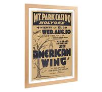 Big Box Art Framed Print of Vintage WPA Poster American Wing Design | Wall Art Picture | Home Decor for Kitchen, Living Room, Bedroom, Hallway, Oak, A2 / 24.5x18 Inch / 62x45cm