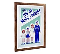 Big Box Art Framed Print of Vintage WPA Poster Being a Parent Design | Wall Art Picture | Home Decor for Kitchen, Living Room, Bedroom, Hallway, Walnut, A2 / 24.5x18 Inch / 62x45cm