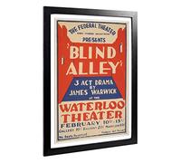 Big Box Art Framed Print of Vintage WPA Poster Blind Alley (2) Design | Wall Art Picture | Home Decor for Kitchen, Living Room, Bedroom, Hallway, Black, A2 / 24.5x18 Inch / 62x45cm