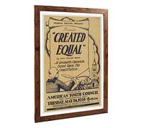 Big Box Art Framed Print of Vintage WPA Poster Created Equal Design | Wall Art Picture | Home Decor for Kitchen, Living Room, Bedroom, Hallway, Walnut, A2 / 24.5x18 Inch / 62x45cm