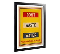 Big Box Art Framed Print of Vintage WPA Poster Don't Waste Water (4) Design | Wall Art Picture | Home Decor for Kitchen, Living Room, Bedroom, Hallway, Black, A2 / 24.5x18 Inch / 62x45cm