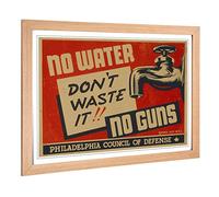 Big Box Art Framed Print of Vintage WPA Poster Don't Waste Water Design | Wall Art Picture | Home Decor for Kitchen, Living Room, Bedroom, Hallway, Oak, A2 / 24.5x18 Inch / 62x45cm