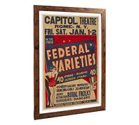 Big Box Art Framed Print of Vintage WPA Poster Federal Varieties (2) Design | Wall Art Picture | Home Decor for Kitchen, Living Room, Bedroom, Hallway, Walnut, A2 / 24.5x18 Inch / 62x45cm