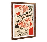 Big Box Art Framed Print of Vintage WPA Poster Fortune Teller Design | Wall Art Picture | Home Decor for Kitchen, Living Room, Bedroom, Hallway, Walnut, A2 / 24.5x18 Inch / 62x45cm