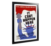 Big Box Art Framed Print of Vintage WPA Poster It Can't Happen Design | Wall Art Picture | Home Decor for Kitchen, Living Room, Bedroom, Hallway, Black, A2 / 24.5x18 Inch / 62x45cm