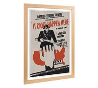 Big Box Art Framed Print of Vintage WPA Poster It Can't Happen Here (3) Design | Wall Art Picture | Home Decor for Kitchen, Living Room, Bedroom, Hallway, Oak, A2 / 24.5x18 Inch / 62x45cm
