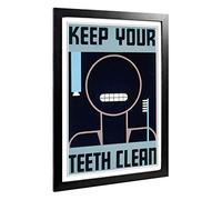 Big Box Art Framed Print of Vintage WPA Poster Keep Your Teeth Clean Design | Wall Art Picture | Home Decor for Kitchen, Living Room, Bedroom, Hallway, Black, A2 / 24.5x18 Inch / 62x45cm