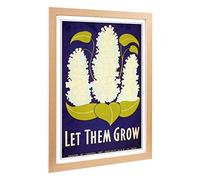 Big Box Art Framed Print of Vintage WPA Poster Let Them Grow Design | Wall Art Picture | Home Decor for Kitchen, Living Room, Bedroom, Hallway, Oak, A2 / 24.5x18 Inch / 62x45cm