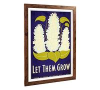Big Box Art Framed Print of Vintage WPA Poster Let Them Grow Design | Wall Art Picture | Home Decor for Kitchen, Living Room, Bedroom, Hallway, Walnut, A2 / 24.5x18 Inch / 62x45cm