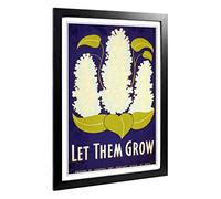 Big Box Art Framed Print of Vintage WPA Poster Let Them Grow Design | Wall Art Picture | Home Decor for Kitchen, Living Room, Bedroom, Hallway, Black, A2 / 24.5x18 Inch / 62x45cm